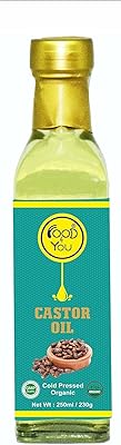 Huile de ricin biologique pressée à froid food for you, 250 ml