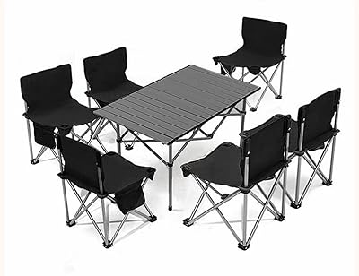 Ensemble table et chaises de camping pliantes en aluminium, 7 pièces, avec sac