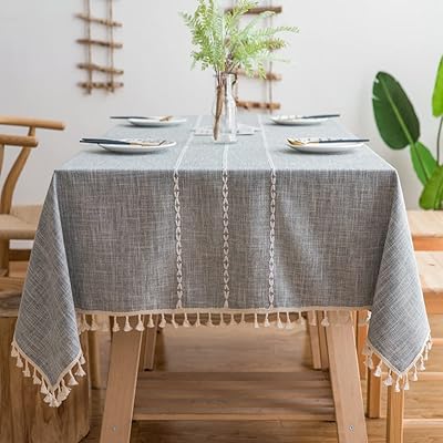 Chemin de table gojolie nappe brodée en coton et lin infroissable