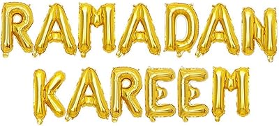 16" ballons en aluminium avec lettre eid ramadan mubarak, décorations de bannière