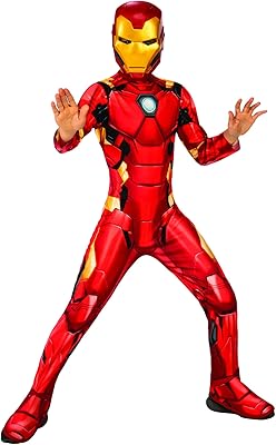 Déguisement iron man unisexe pour enfants (lot de 1), rouge, m (7-8 ans)
