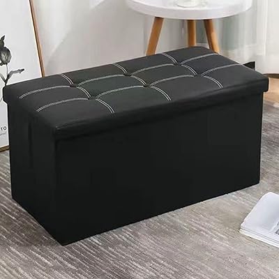 C&c home banc de rangement ottoman pliable avec couvercle, grande boîte de rangement