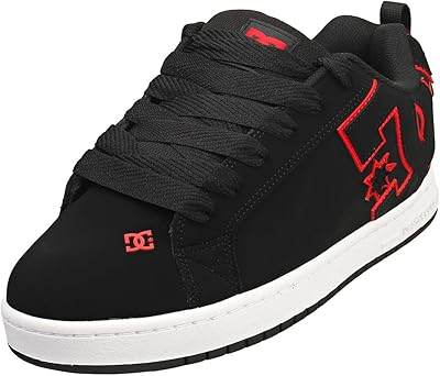 Chaussures de skate dc court graphic pour femme - noir et rouge