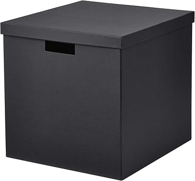 Boîte de rangement pour accessoires de rangement t gina avec couvercle, noir, 32x35x32