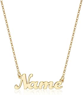 Collier prénom pour femmes filles, colliers personnalisés plaqués or 14 carats pour femmes