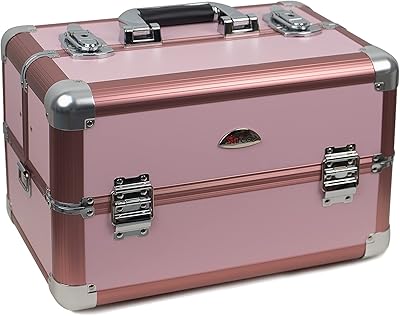 Boîte de rangement de maquillage professionnelle avec 5 plateaux pour organiser les outils
