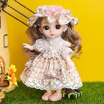 Poupée babyski 16 cm bjdgl avec 13 articulations amovibles, jolies poupées avec vêtements