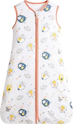Sac de couchage bébé solerconm 0,5 tog 100% coton sans manches unisexe sac