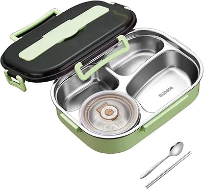 Boîte à déjeuner bento 4 compartiments pour étudiants boîte étanche en acier inoxydable