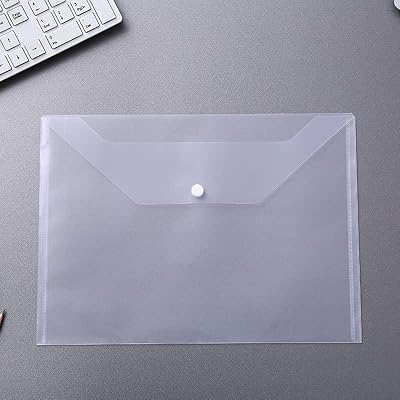 20pcs a4 dossiers en plastique transparent sac de classement transparent étanche avec fermeture