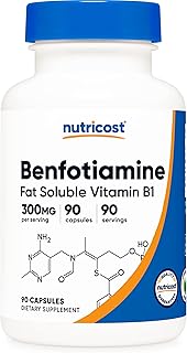 Nutricost benfotiamine 300 mg, 90 gélules - sans gluten, sans ogm, adapté aux