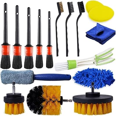 Kit d'outils de nettoyage de voiture ensemble de brosses détail de perceuse 9-12-15-17