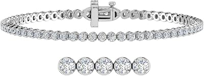 Bracelet tennis diamant 1 carat à 6 carats en or 10 carats