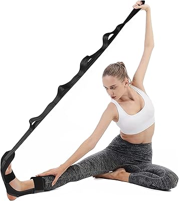 Sangle d'étirement de yoga, bande d'exercice réglable multi-boucles, sangle d'étirement des jambes