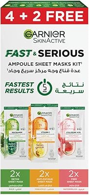 Garnier skin active ampoule sheet mask 4+2 coffret gratuit