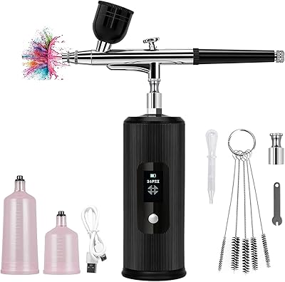 Kit aérographe avec compresseur, kit de pistolet aérographe portable sans fil pour peinture