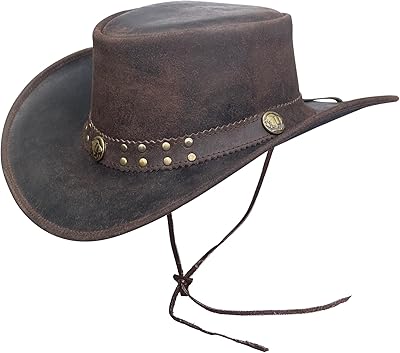 Chapeau de cowboy occidental vintage noir et marron à large bord pour homme