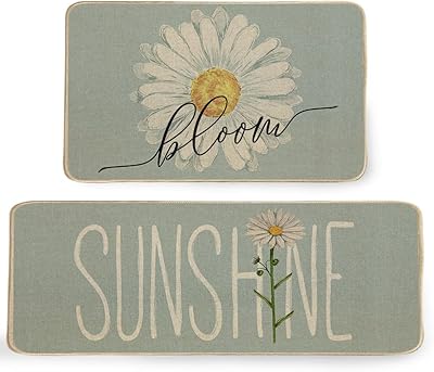 Geeory lot de 2 tapis de cuisine pour sol, motif bloom sunshine, décoration