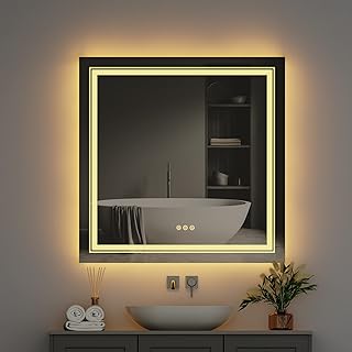 Miroir de salle de bain éclairé par led wise4 : à intensité