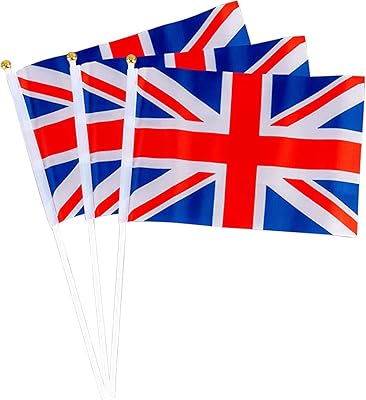 50pcs royal union jack drapeaux à main jubilee ripple flag street