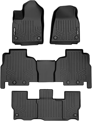 Jeu de tapis de sol smartliner à 3 rangées noir adapté toutes