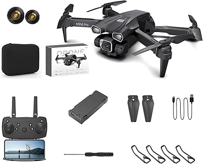 Mini drone pliable avec résolution hd 1080p, objectif réglable à 120 degrés, une clé
