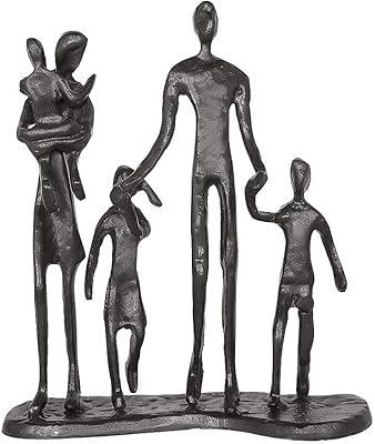 Sculptures d'art familiales en métal aoneky, sculpture abstraite en fonte non peinte