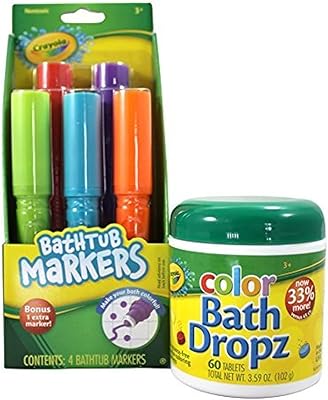 Marqueurs de baignoire crayola et gouttes de bain colorées 60 comprimés apportez du