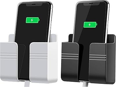 Support de téléphone mural anis, support de téléphone adhésif avec trou pour récepteur