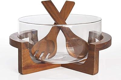 Ensemble de bols à salade en bois billy aca-672