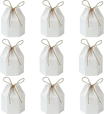 Castwave 50 pièces par paquet de papier kraft, boîte-cadeau de bonbons hexagonaux créatifs