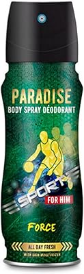 Déodorant en spray pour le corps biellatm paradise force men avec hydratant
