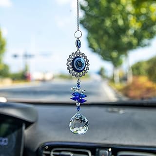 Mingsod breloque de rétroviseur avec œil bleu, mauvais œil et bonne chance, attrape-soleil de voiture à suspendre pour protection et bénédiction (1 pièce ronde). Comparez, choisissez, économisez sur Diaytar Sénégal