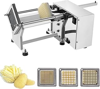 Coupe-pommes de terre électrique automatique - 3 lames en acier inoxydable/contrôle à un bouton/pieds