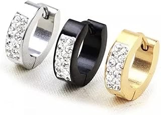 1 pack de 3 boucles d'oreilles créoles en acier inoxydable pour homme