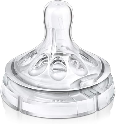 Tétine philips avent natural à 2 trous à débit lent (transparent), paquet