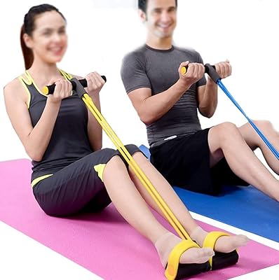 Bande de résistance à pédale ceinture d'exercice de musculation extensible avec corde traction
