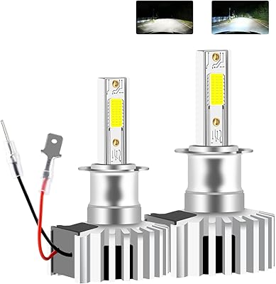 Ampoule de phare led kemini h3 60w, remplacement pour lampe halogène ou lampe