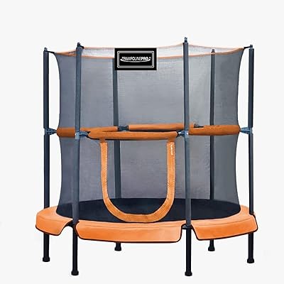 Trampoline pro orange pour enfants avec filet de sécurité trampoline pour tout-petits intérieur