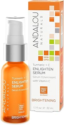 Sérum éclaircissant pour la peau au curcuma + vitamine c d'andalou, 32 ml
