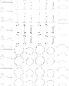 Lcolyoli mix set transparent piercing retainers flexible lèvre oreille anneaux cartilage rock daith oyster tragus boucles d'oreilles en plastique helix piercing bijoux pour travail sport femmes hommes. Diaytar : Faites des achats intelligents en quelques clics