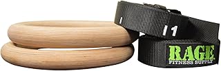 Anneaux de gymnastique de performance en bois dur ragi fitness, sangles en nylon