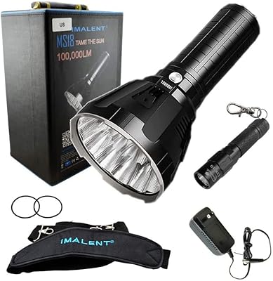 Lampe de poche led rechargeable emalint ms18 de 100 000 lumens - l'étui