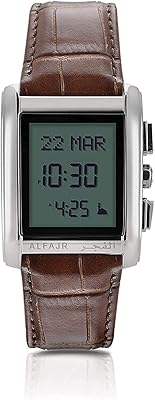 Montre décontractée numérique en cuir pour hommes al fajr - ws-06l, bracelet