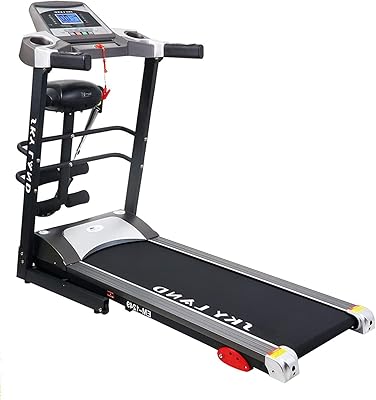 Tapis roulant d'exercice pliable skyland avec masseur (moteur cc 4hp) et haut-parleur intégré