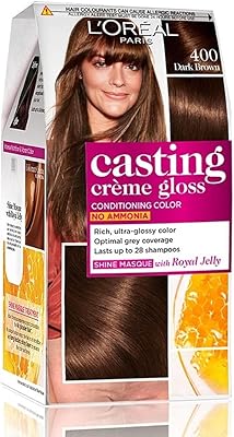 L'oréal paris casting crème gloss teinture capillaire, châtain foncé 400, 87,5 g+72 ml