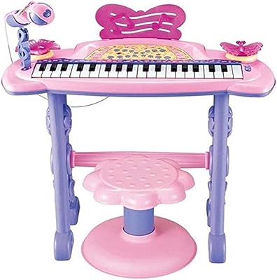 Clavier de piano électronique multifonctionnel avec siège et pied de microphone pour filles