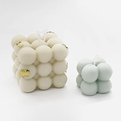 2 pièces bubble tea bougies cubiques de cire de soja coulées à la main