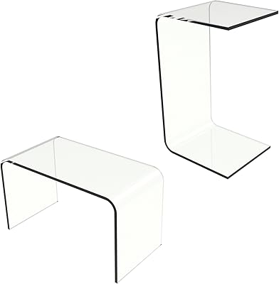 Table d'appoint polyvalente en acrylique transparent lavish home pour utilisation comme bureau d'ordinateur