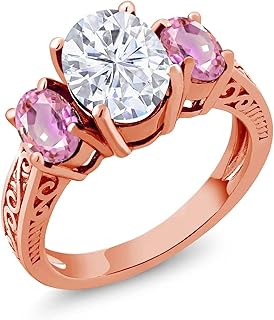 Jem stone king bague en argent plaqué or rose 18 carats et saphir